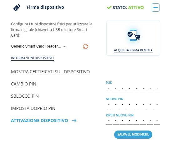 Attivazione Smart card