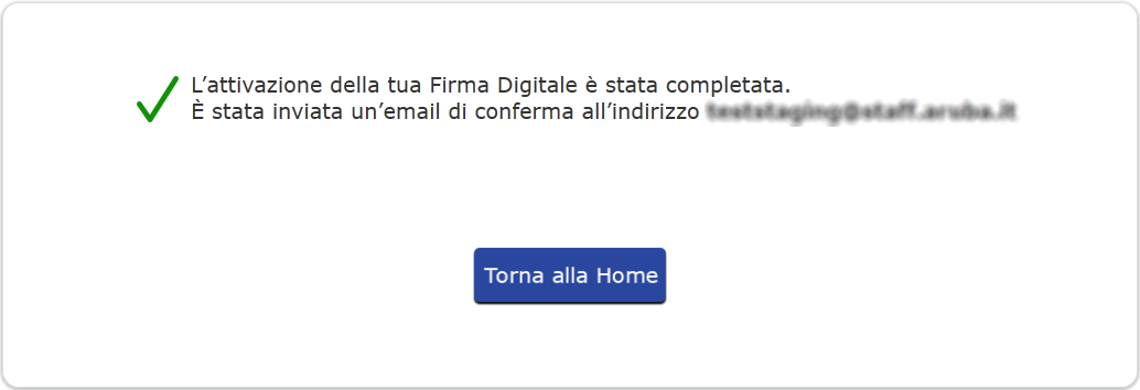 Attivazione completata
