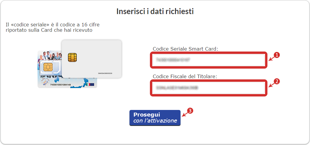 Inserisci dati richiesti