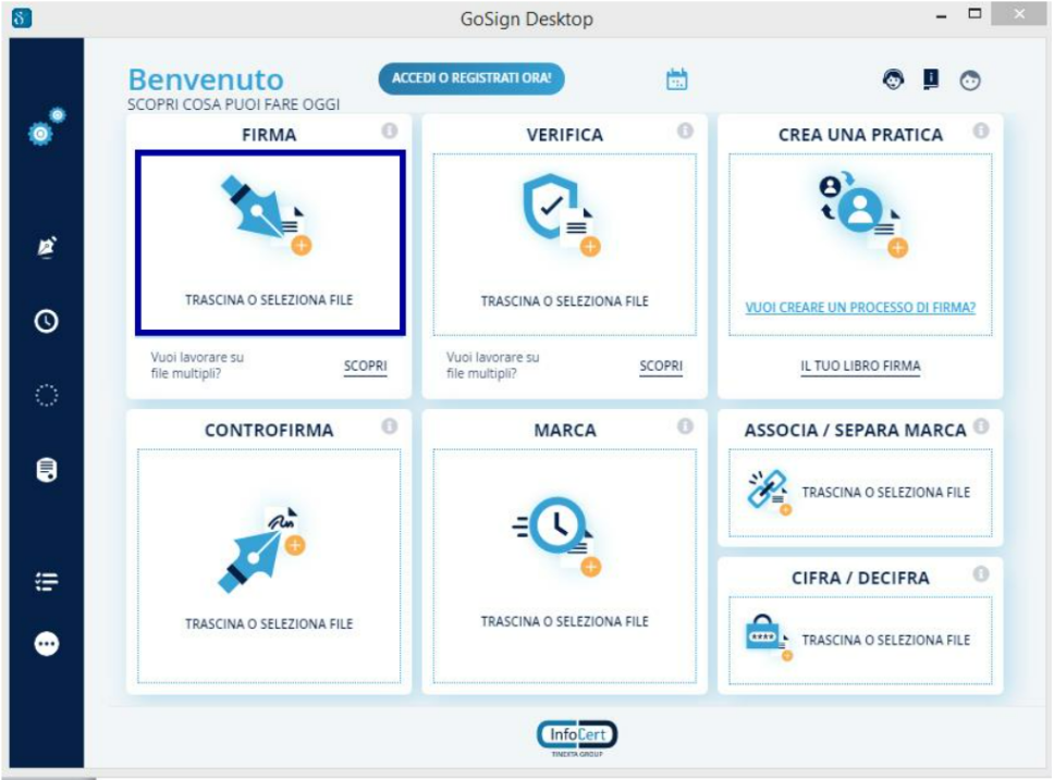 Schermata software